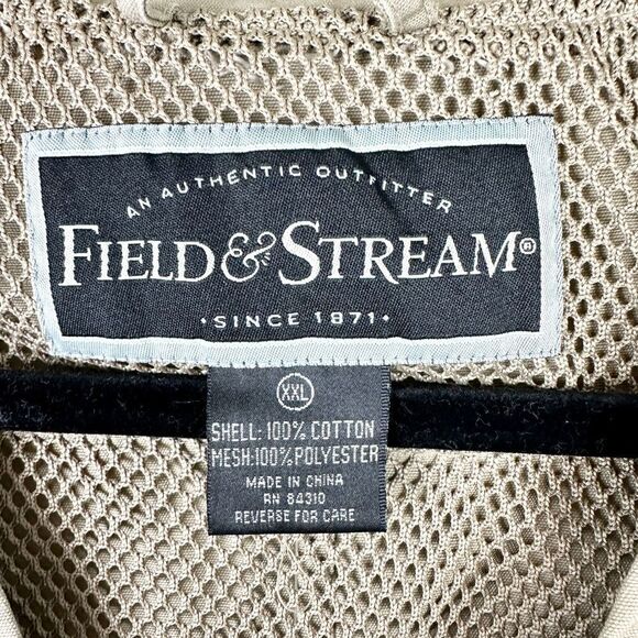 Field & Stream Fishing Outdoors Vest Mesh Lined Vented Men's Size XXL Khaki - Picture 4 of 4